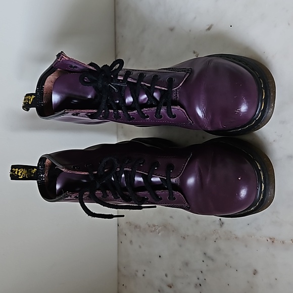 DR. MARTENS: 1460 purple milled leather combat boots - Picture 2 of 9